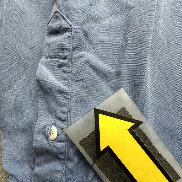 Vintage 50s 60s Conquerer Simpsons Soulette Poplin Sanforized Button Shirt Large - Picture 8 of 13